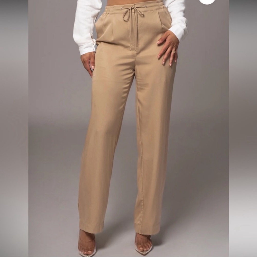 JLUXLABLE TAN NOVA NYLON DRAWSTRING PANTS